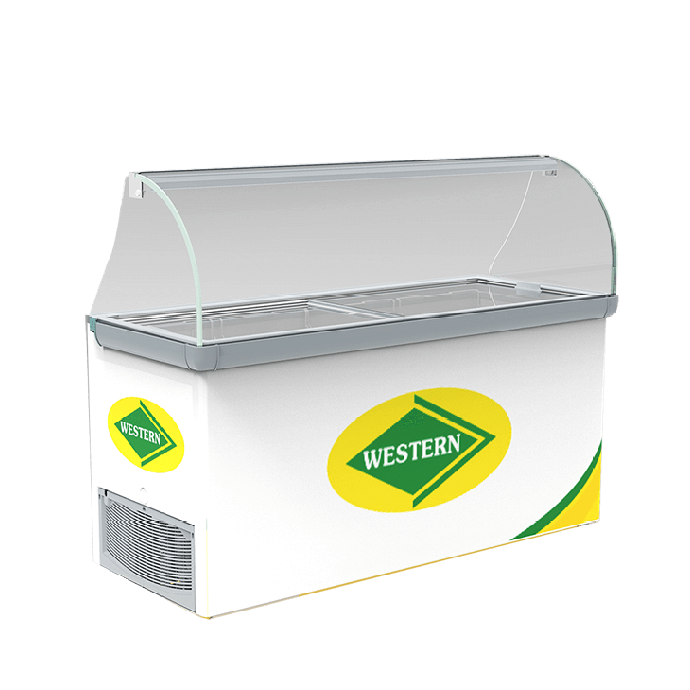 Curved Glass Ice Cream Freezer